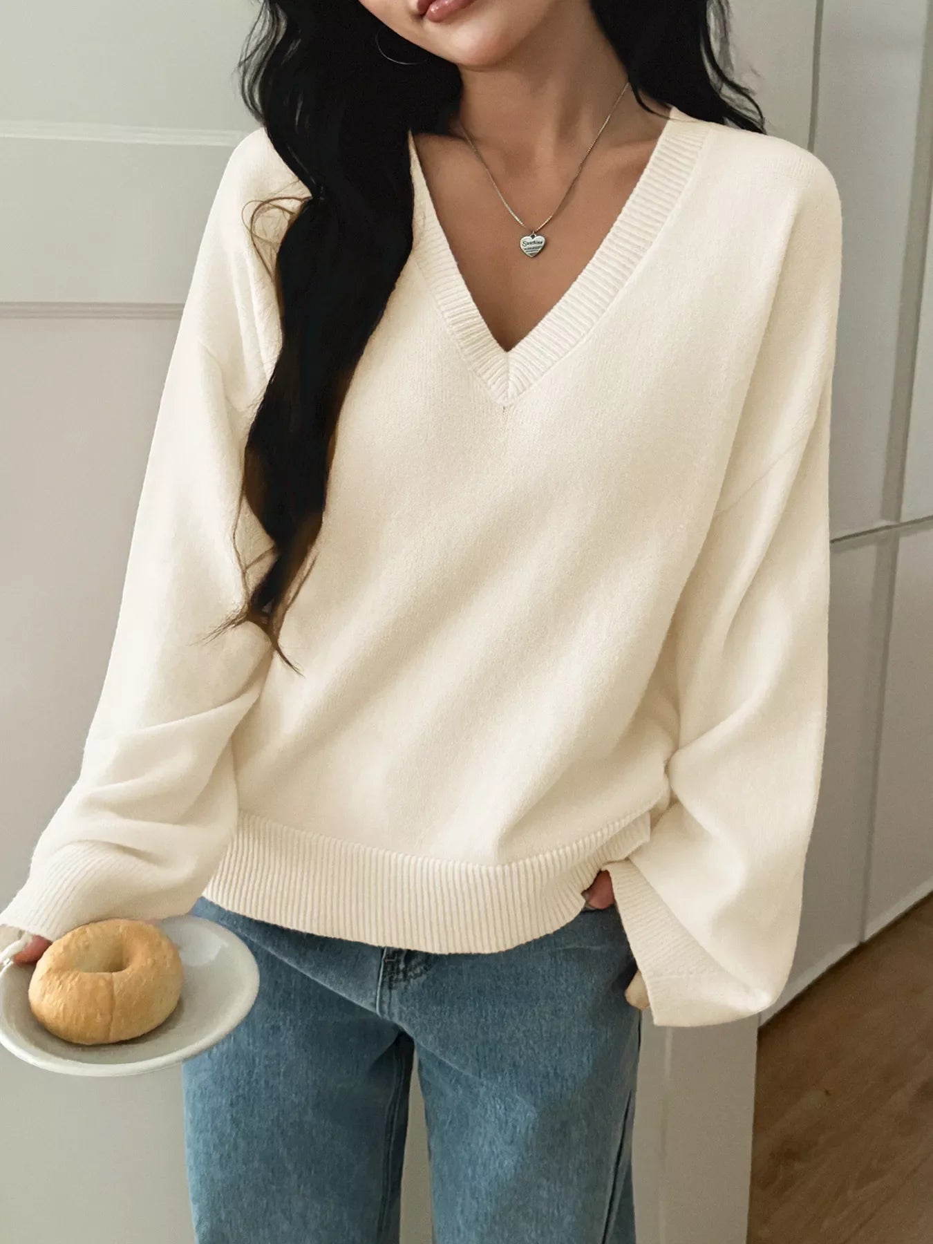 V-Neck Loose Fit Sweater