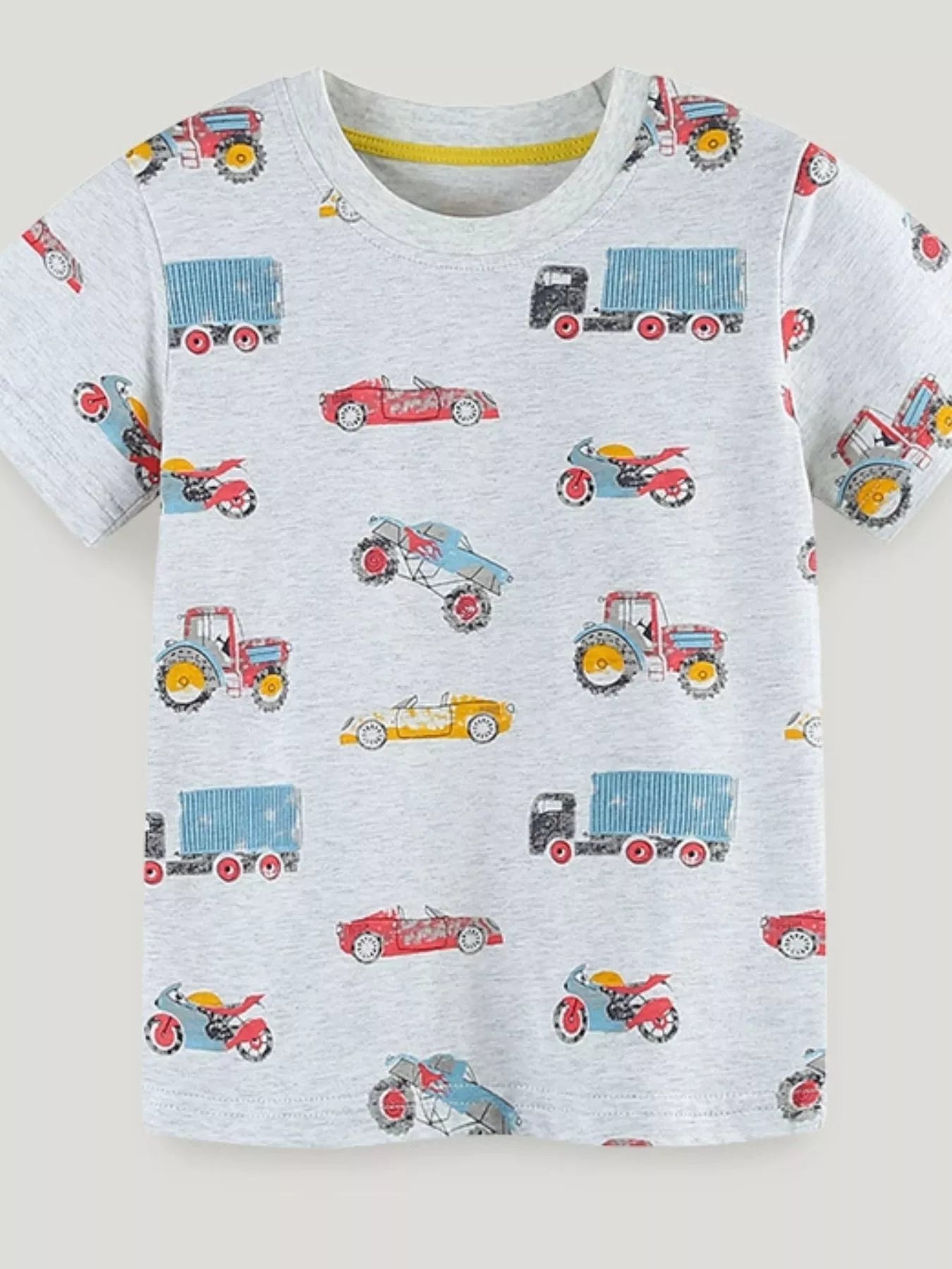Children's Vehicle Print Short Sleeve T-Shirt