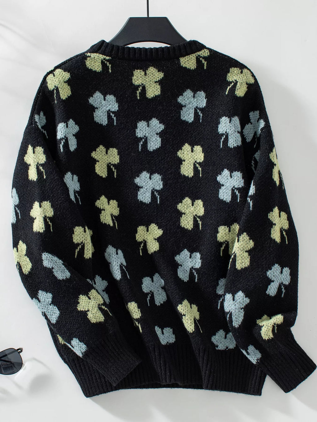 Clover Round Neck Long Sleeve Sweater