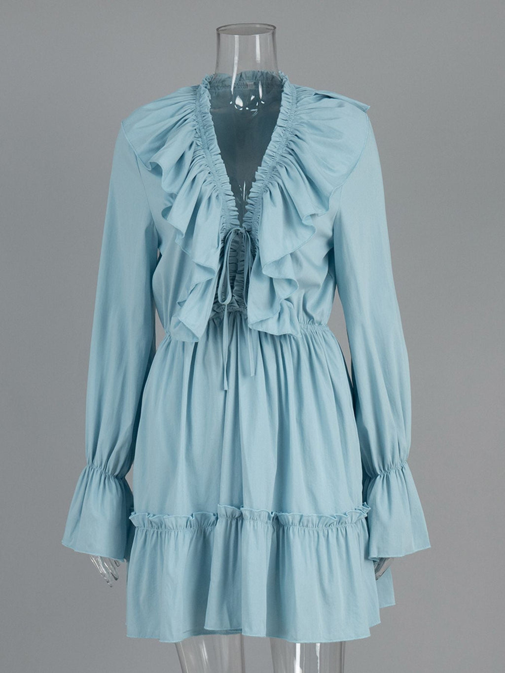 Ruffled Flounce Sleeve Mini Dress