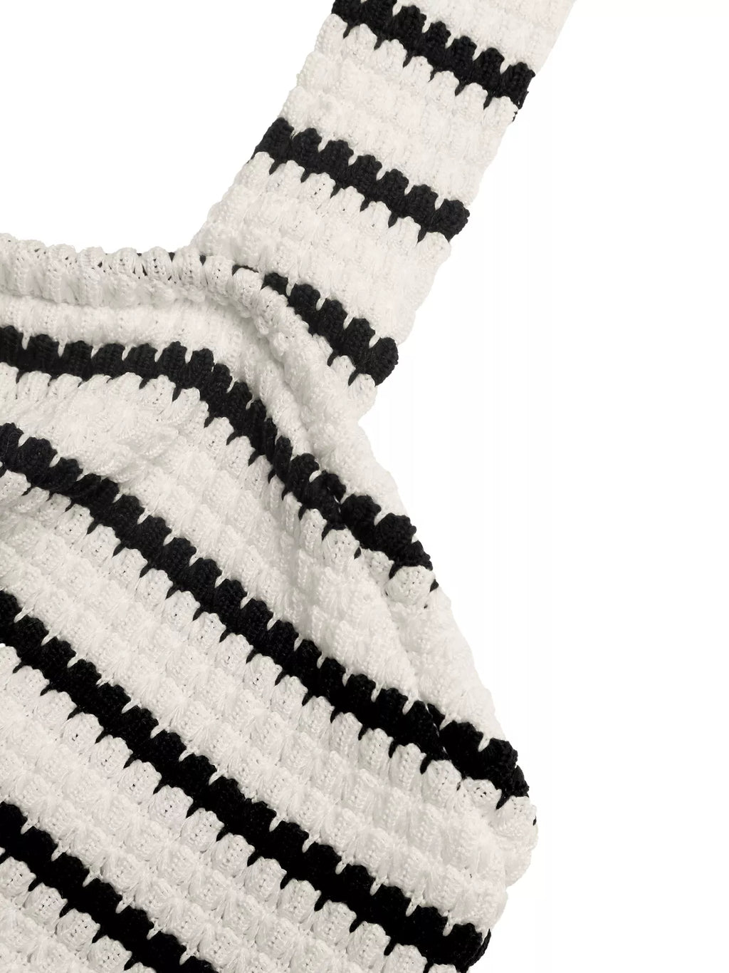 Striped Halter Neck Knit Mini Dress