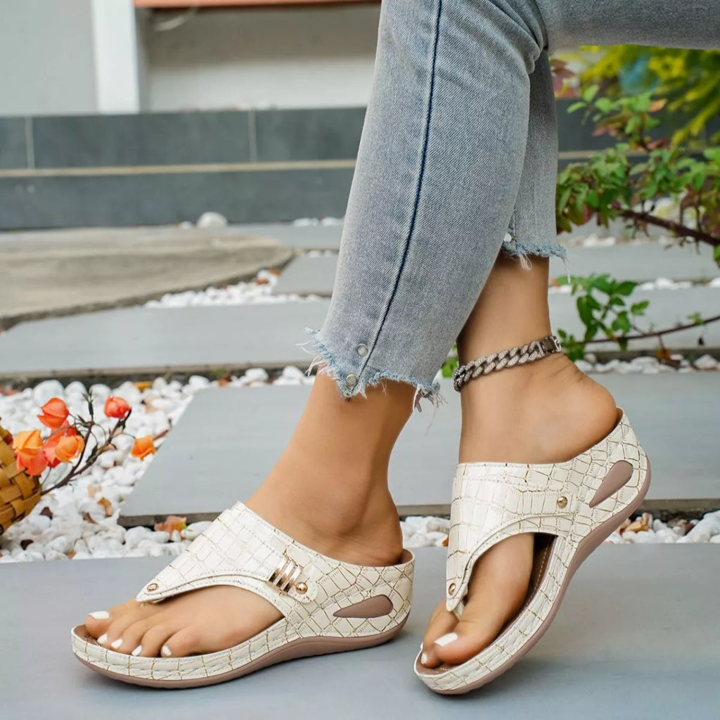 Toe Post Wedge Sandals