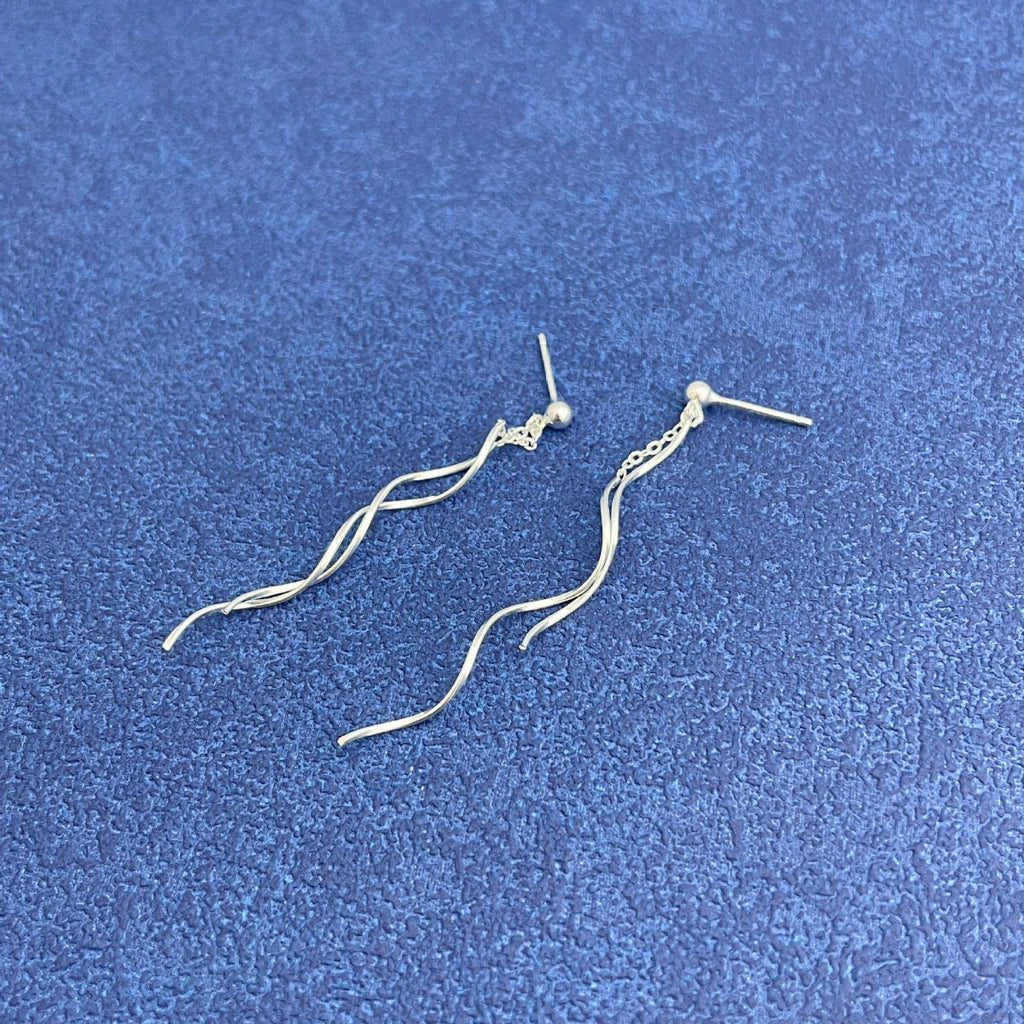 925 Sterling Silver Wave Earrings