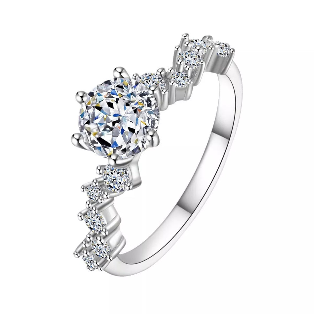 1 Carat Moissanite 925 Sterling Silver Ring