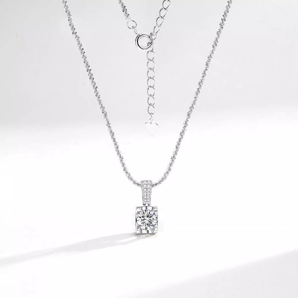 1 Carat 925 Sterling Silver Moissanite Necklace