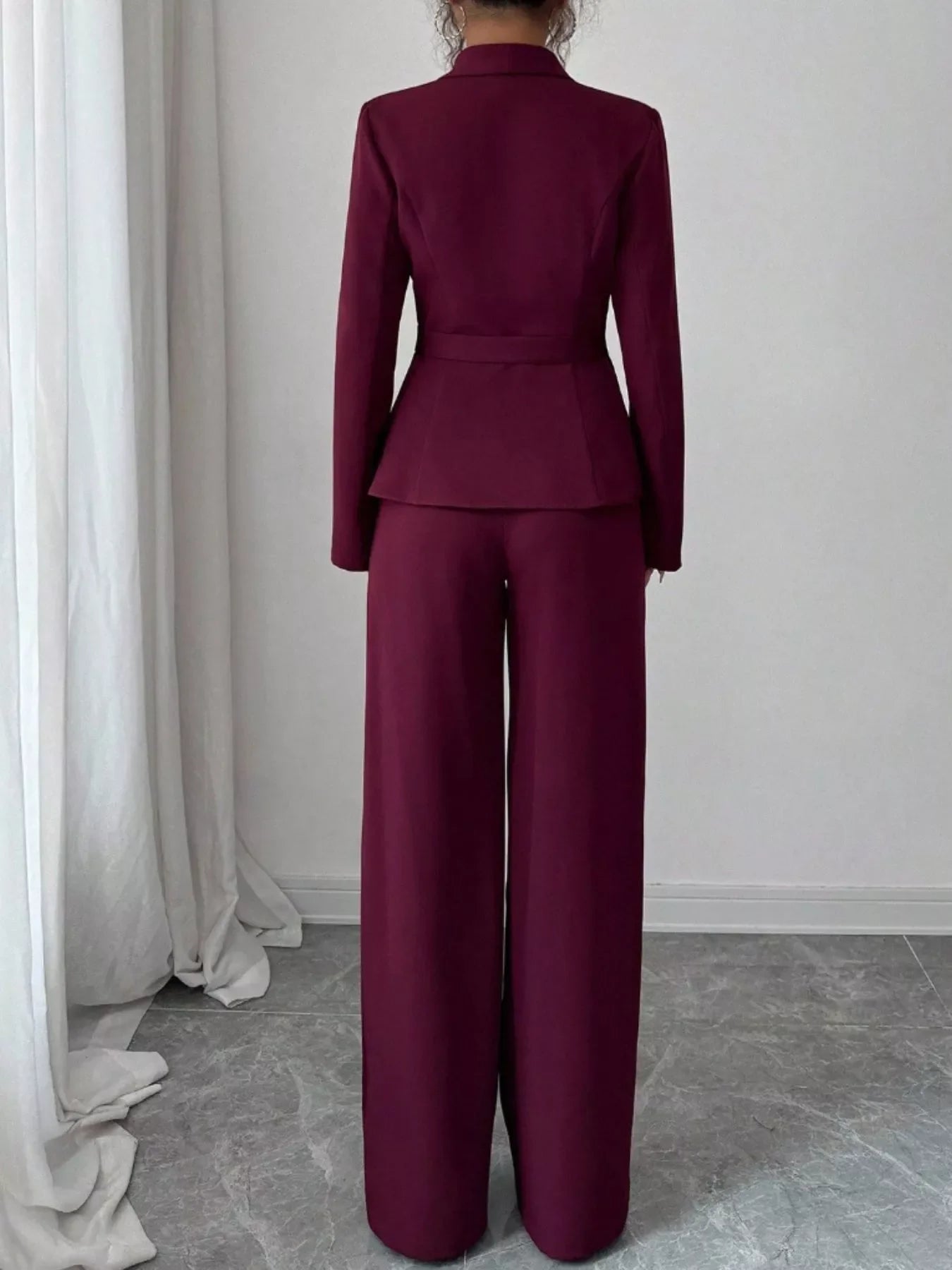 One Button Blazer and Pants Set