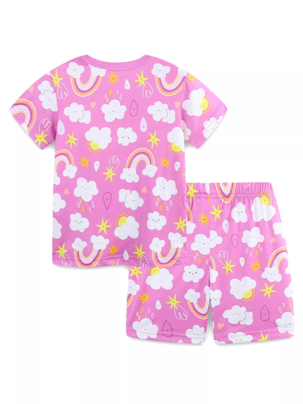 Children's Rainbow Cloud Print Tee and Shorts Set