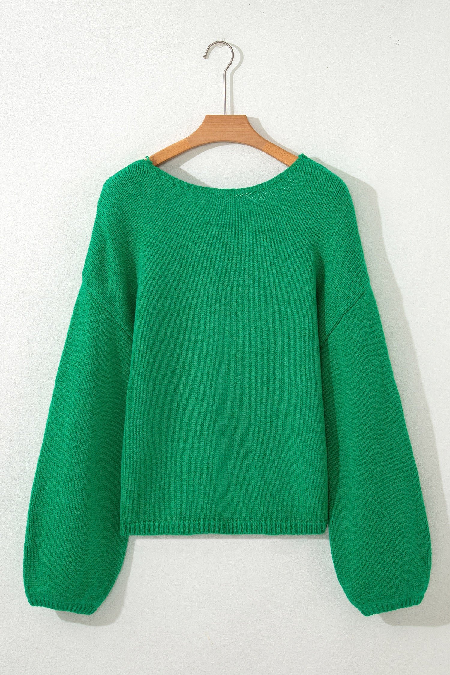 Bow Tie Backless Bubble Sleeve Sweater