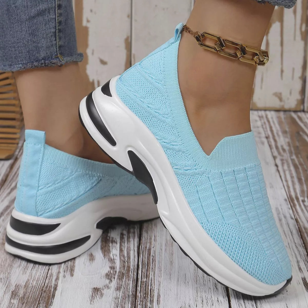 Round Toe Mesh Slip-Ons