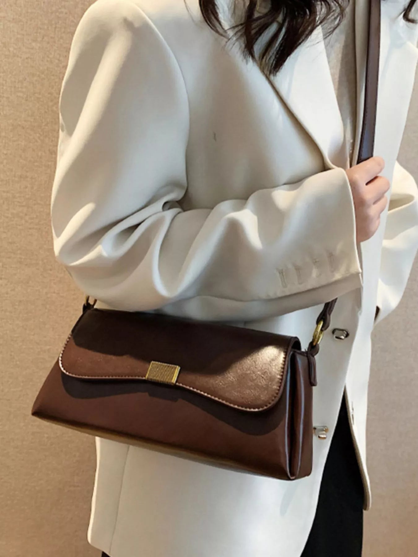 Leather Flap Shoulder Bag