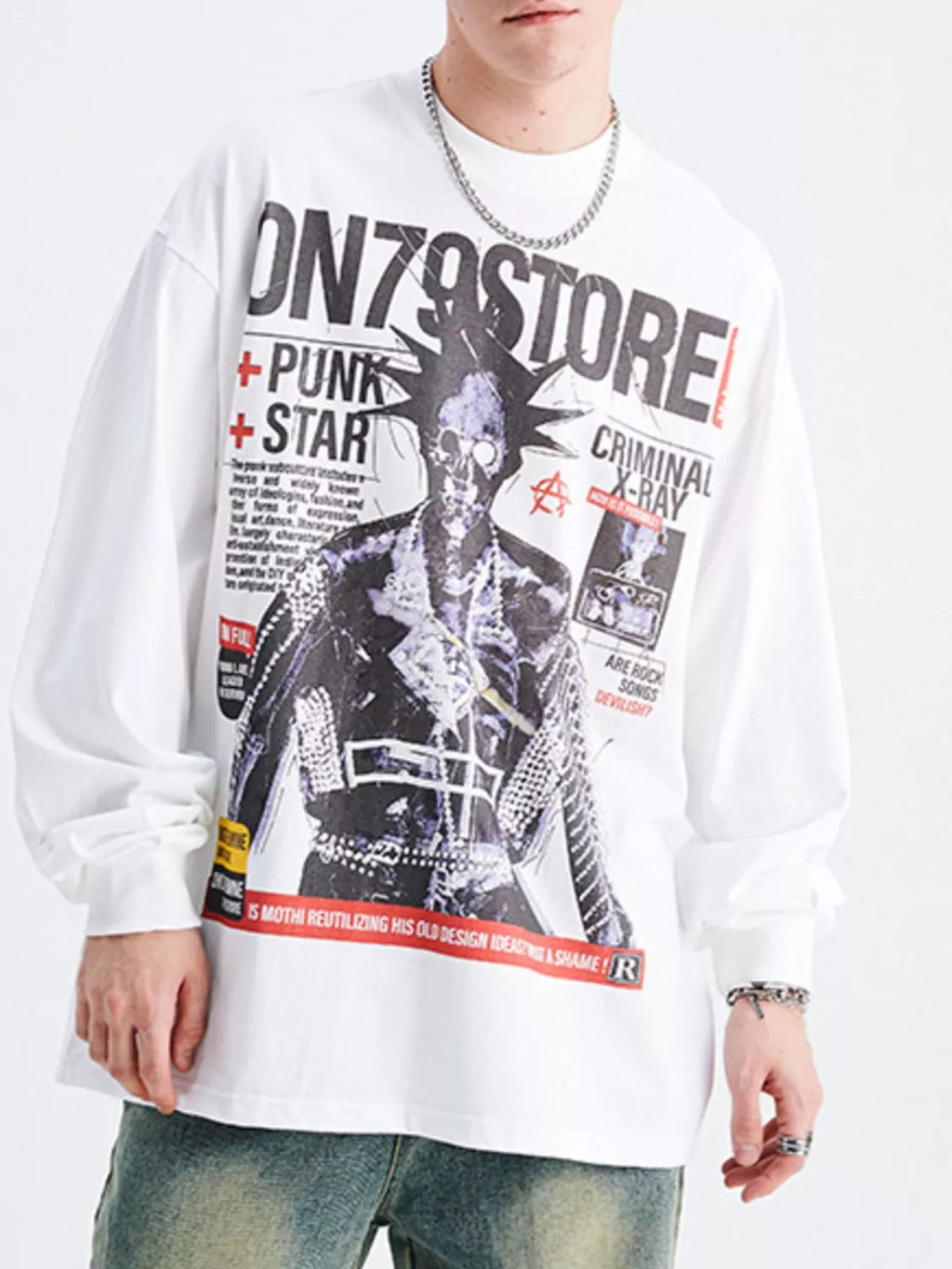 Men's Graphic Round Neck Long Sleeve T-Shirt