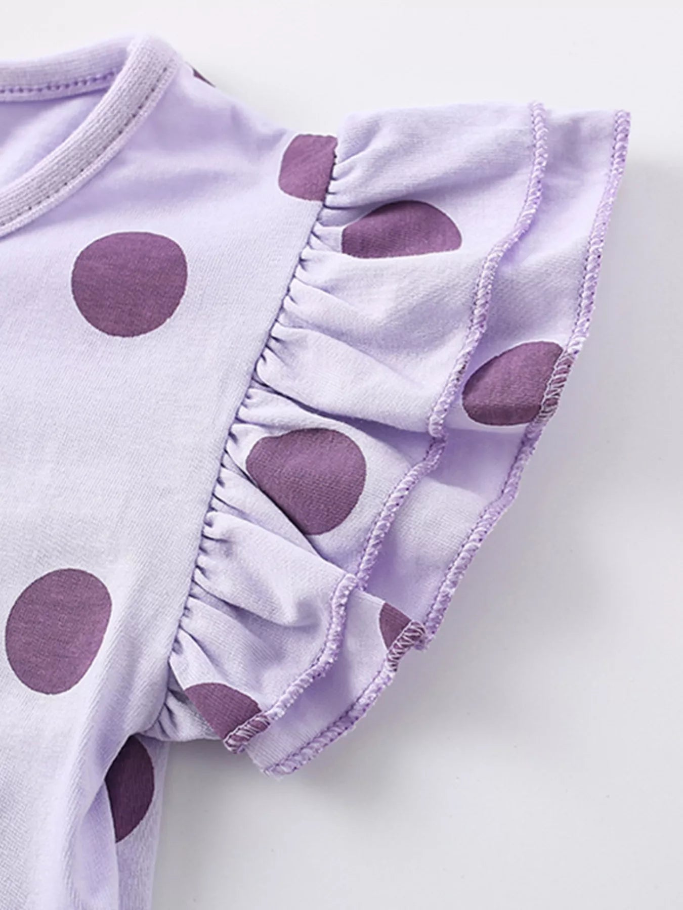 Children's Polka Dot Ruffle Sleeve Top & Shorts Set