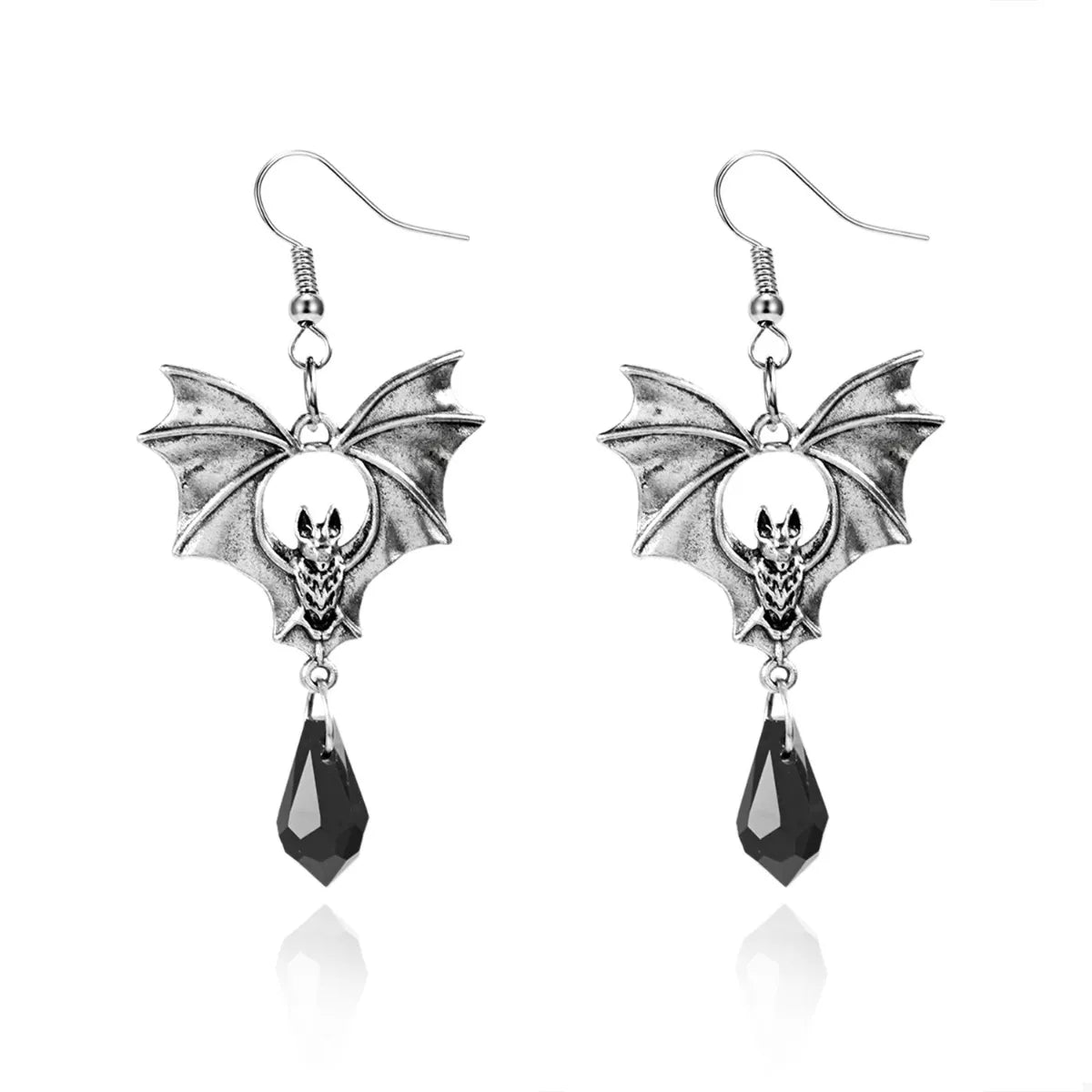 Gothic Bat Drop Earrings