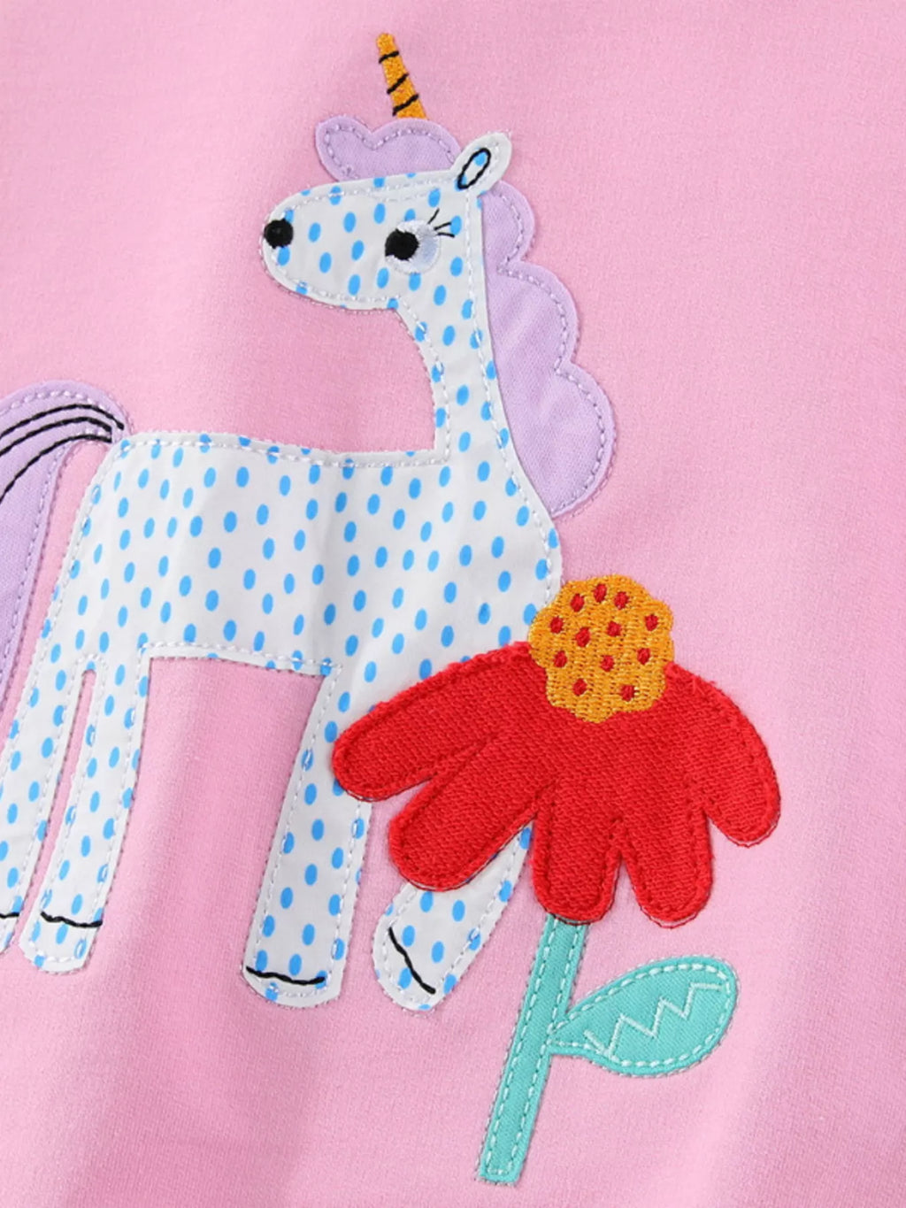 Children's Cute Unicorn Patch Crewneck Sweatshirt