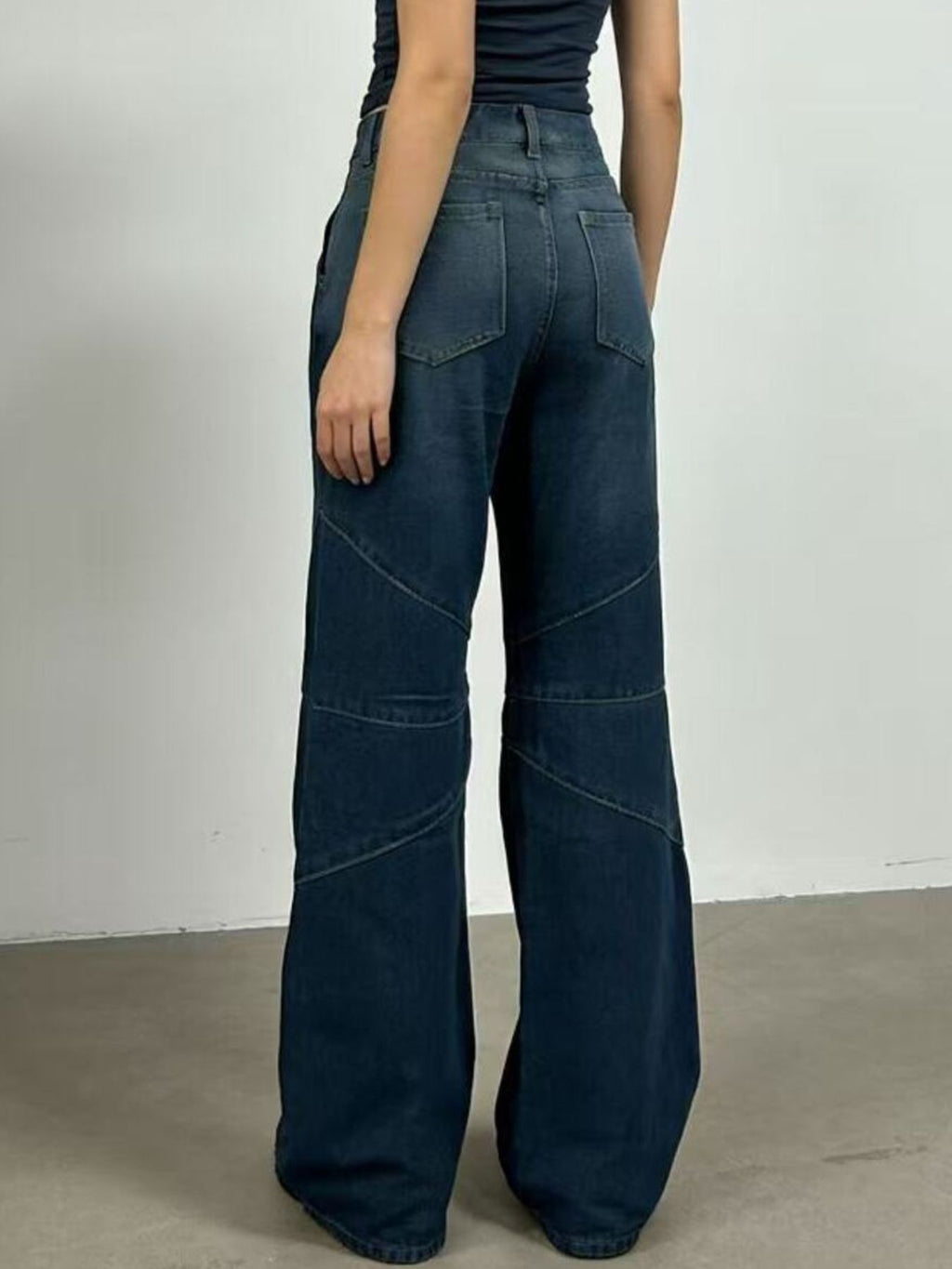 Vintage Wash Wide Leg Jeans