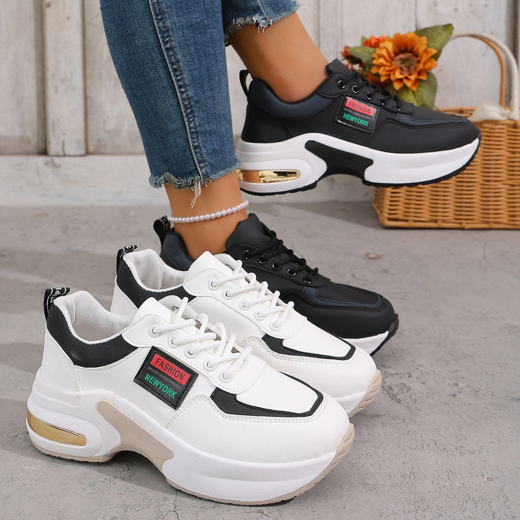 Round Toe Lace Up Sneakers