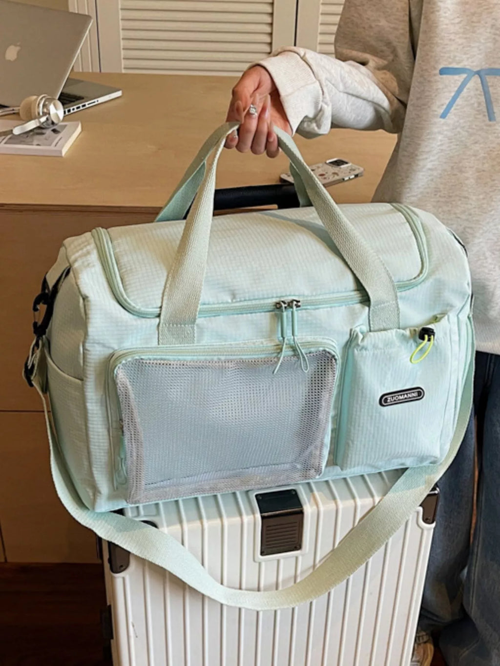 Drawstring Multi Pockets Travel Bag