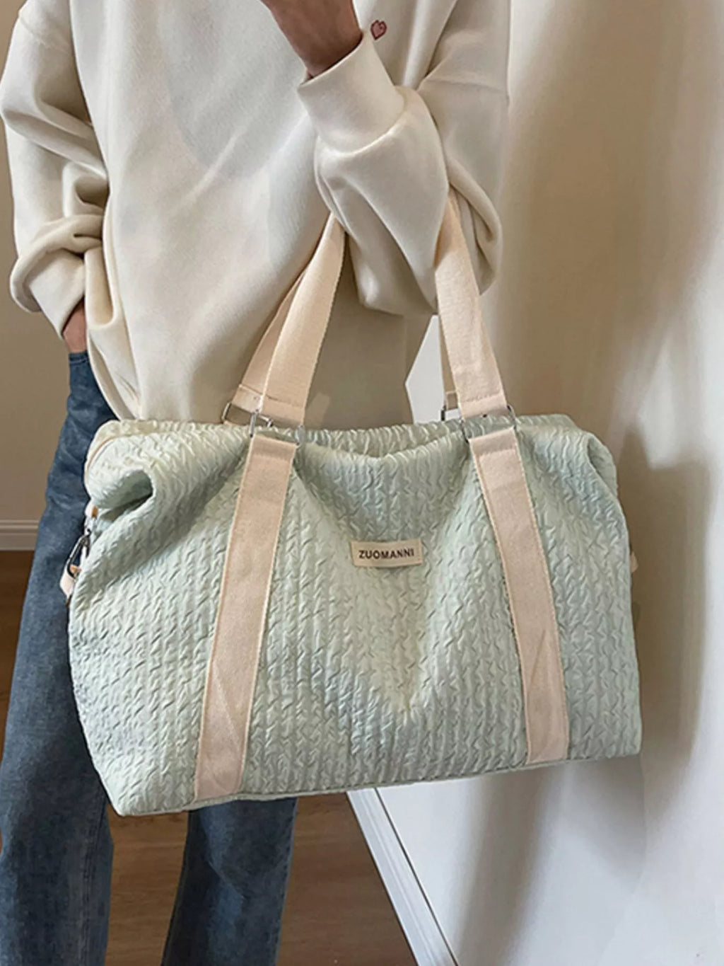 Texture Travel Bag with Adjustable Strap