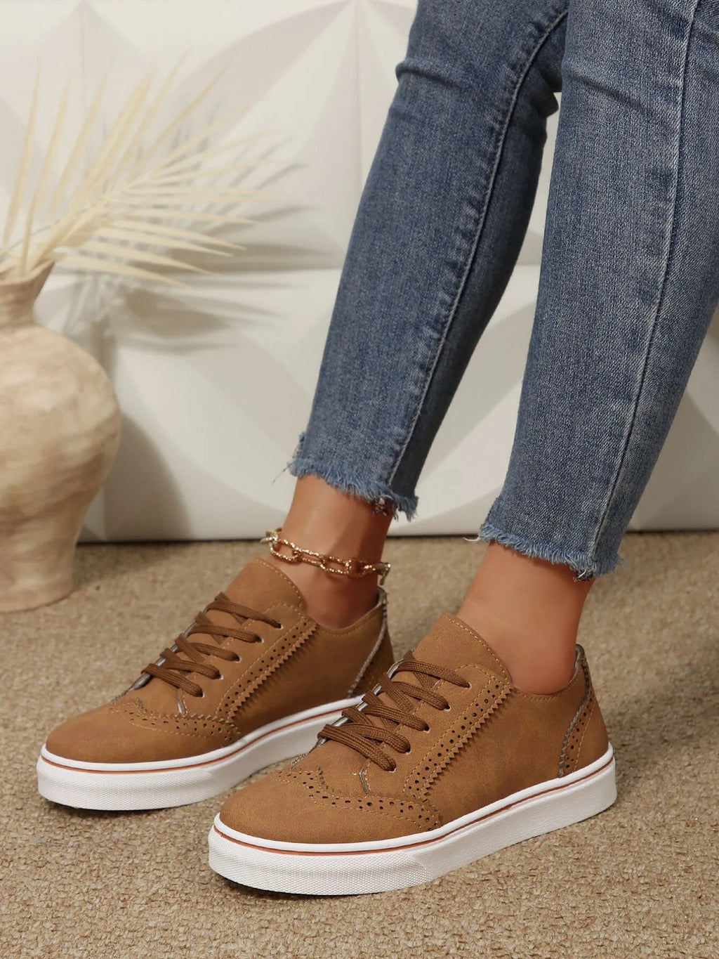 PU Leather Lace Up Platform Sneakers – Multi-Color