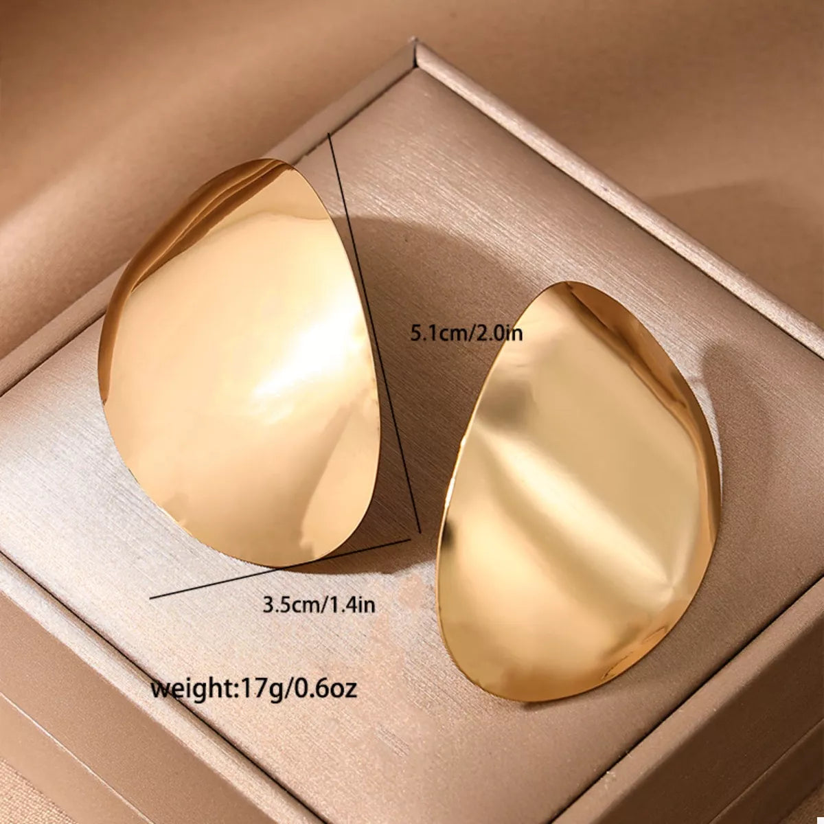 18K Gold-Plated Curved Statement Earrings