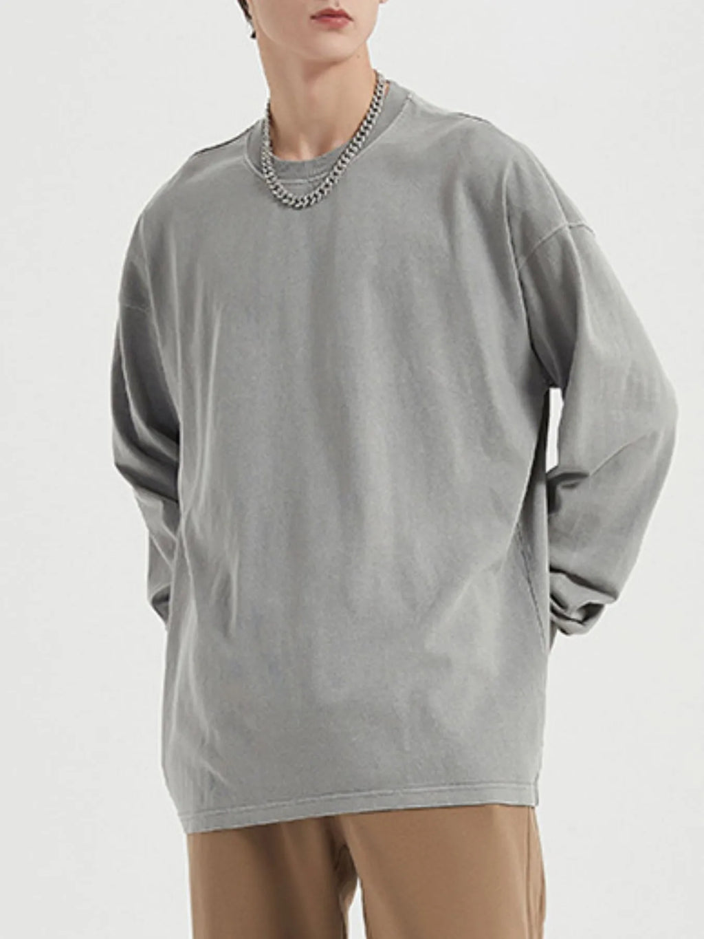 Men's Oversized Long Sleeve Casual T-Shirt