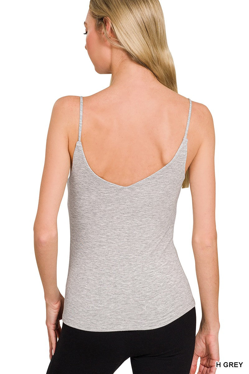 Zenana Double Layered V-neck Spaghetti Cami