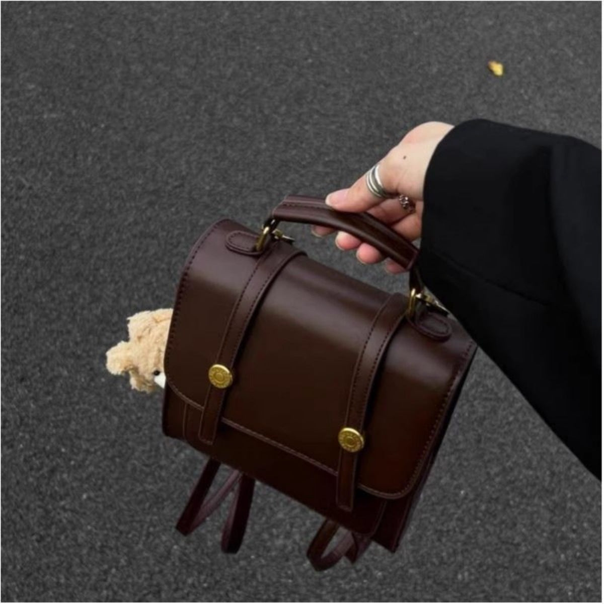 Vintage Style Leather Backpack Bag