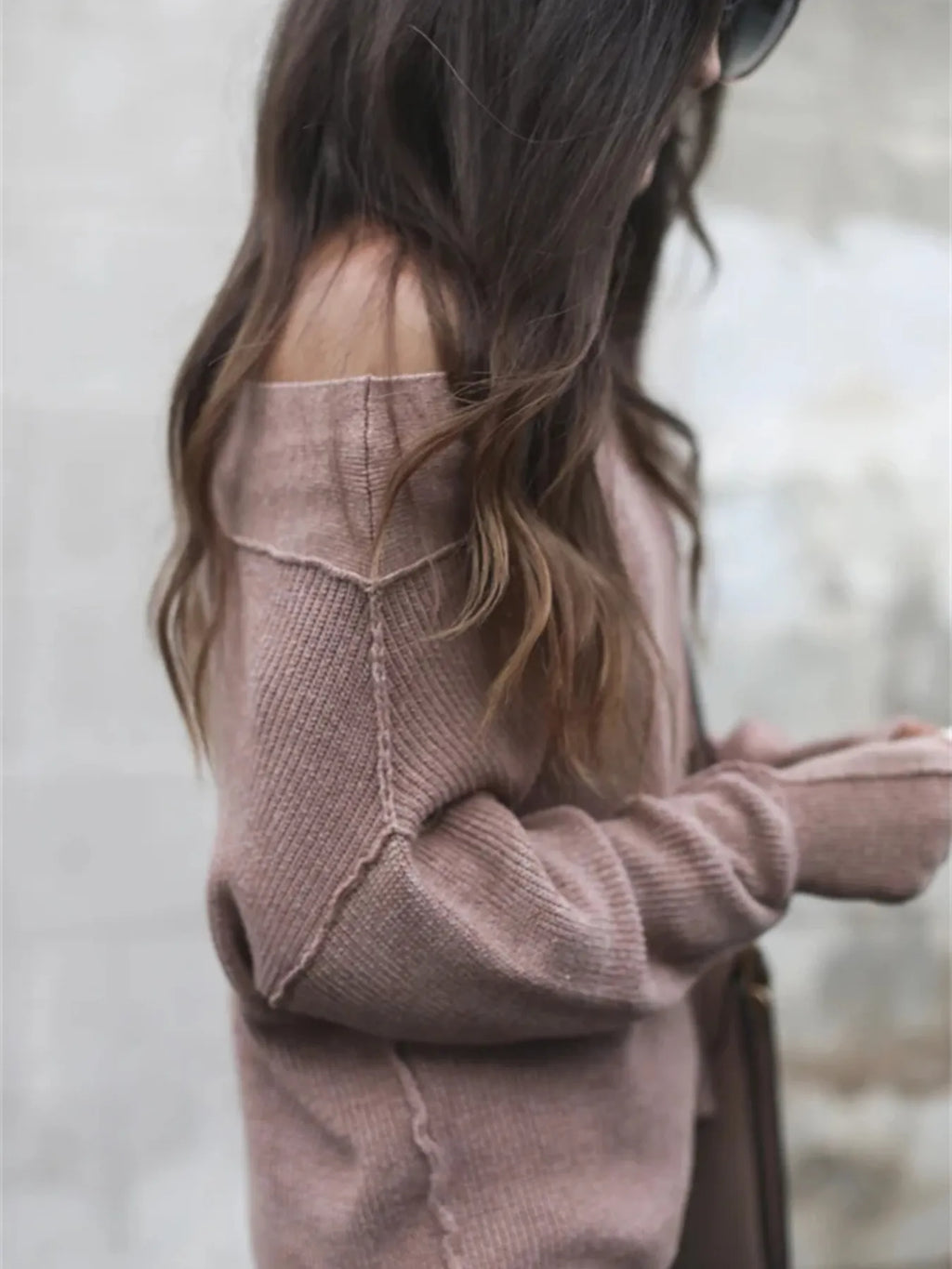 Ribbed Relaxed Fit Long Sleeve Sweater