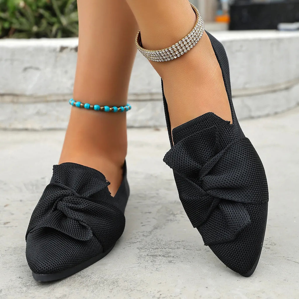 Bow Point Toe Flats Slip-Ons