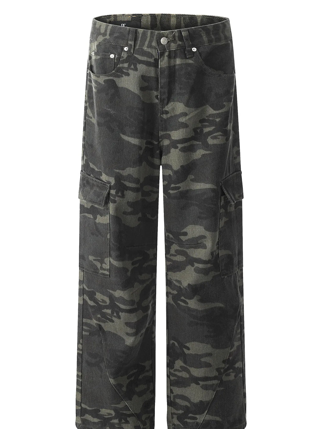 Men's Camouflage Cargo Jeans with Multiple Pockets