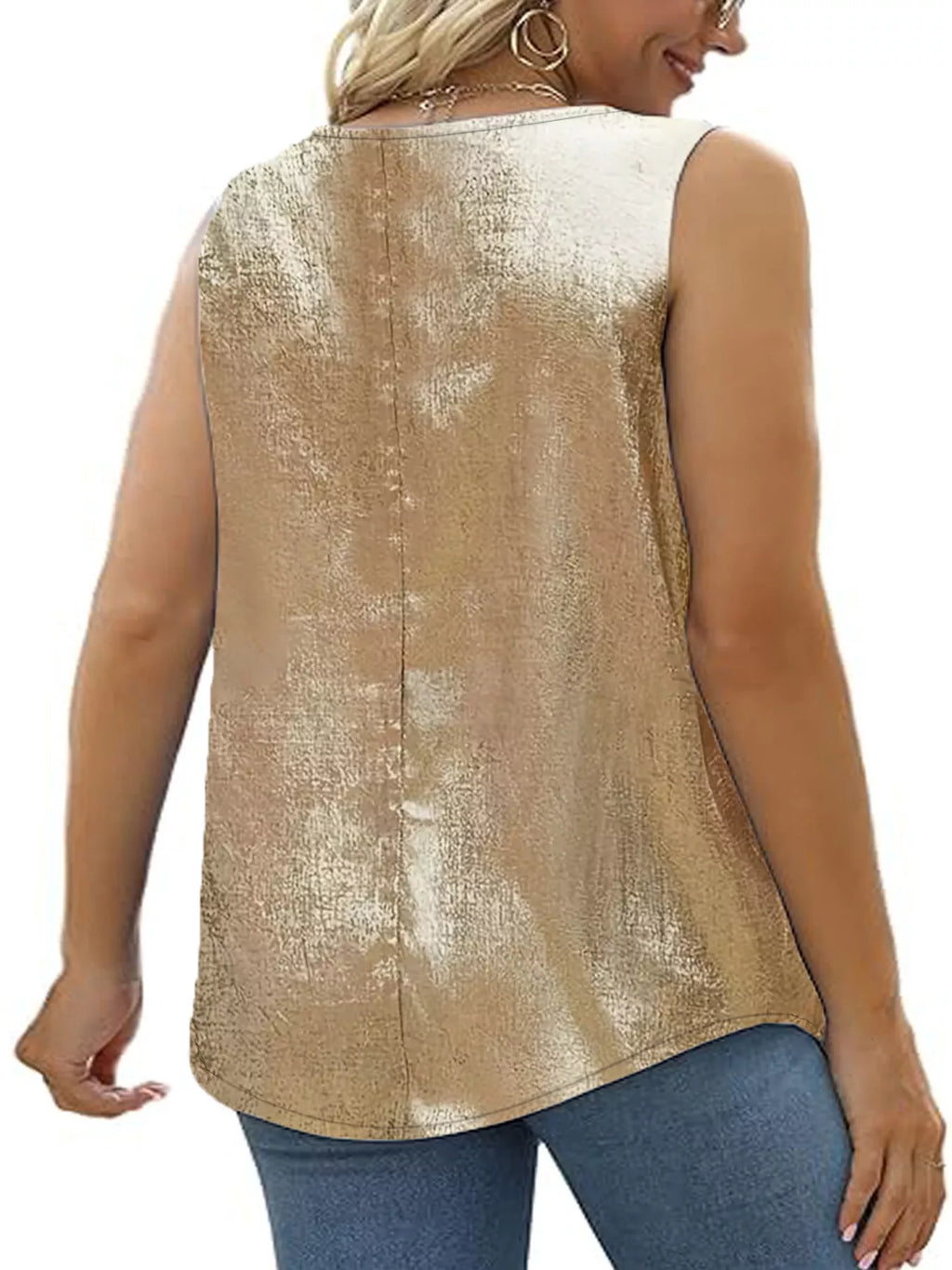Full Size Pleated Square Neck Tank Plus Size