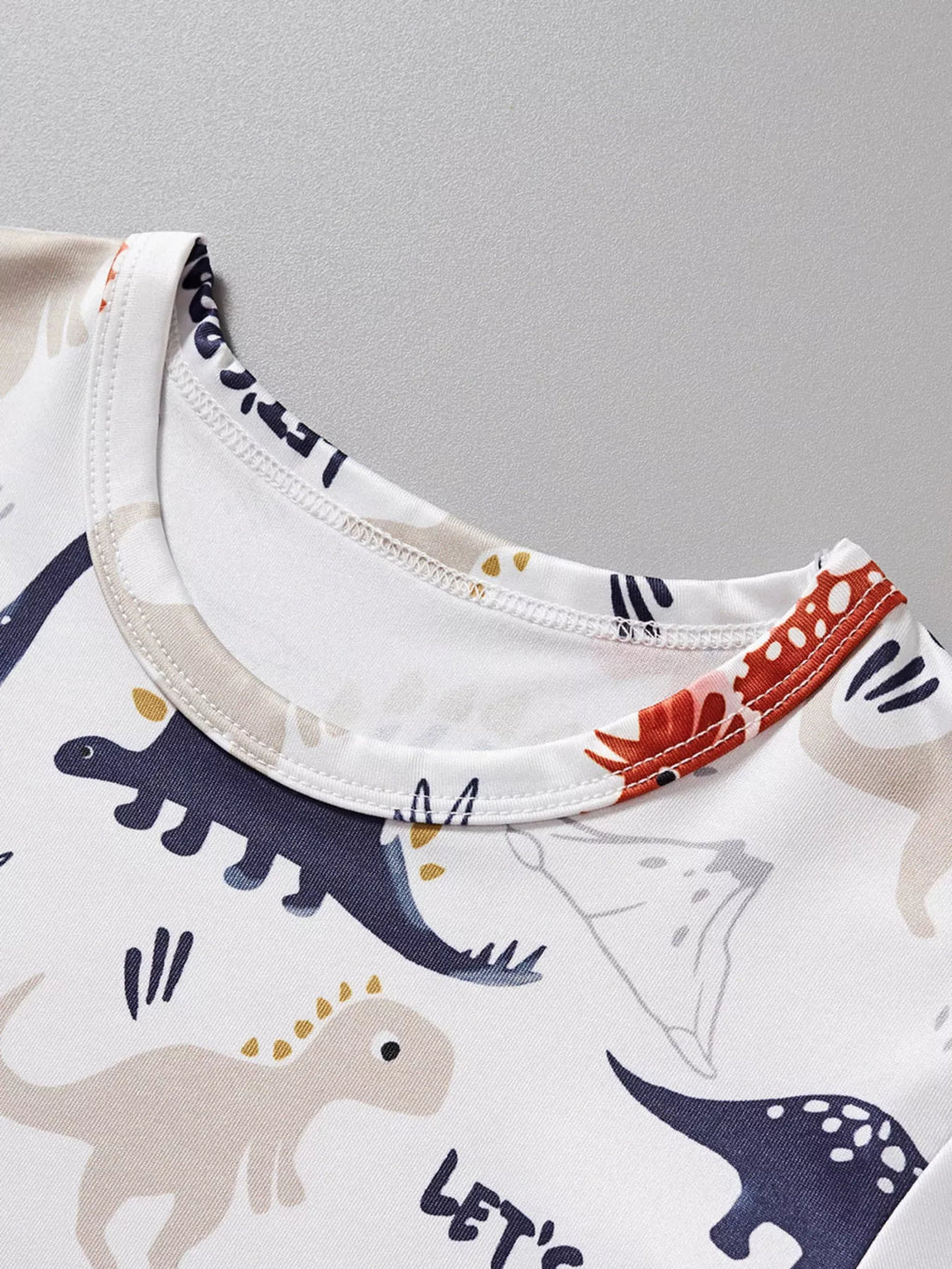 Children's Dinosaur Print Short Sleeve T-Shirt and Shorts Set
