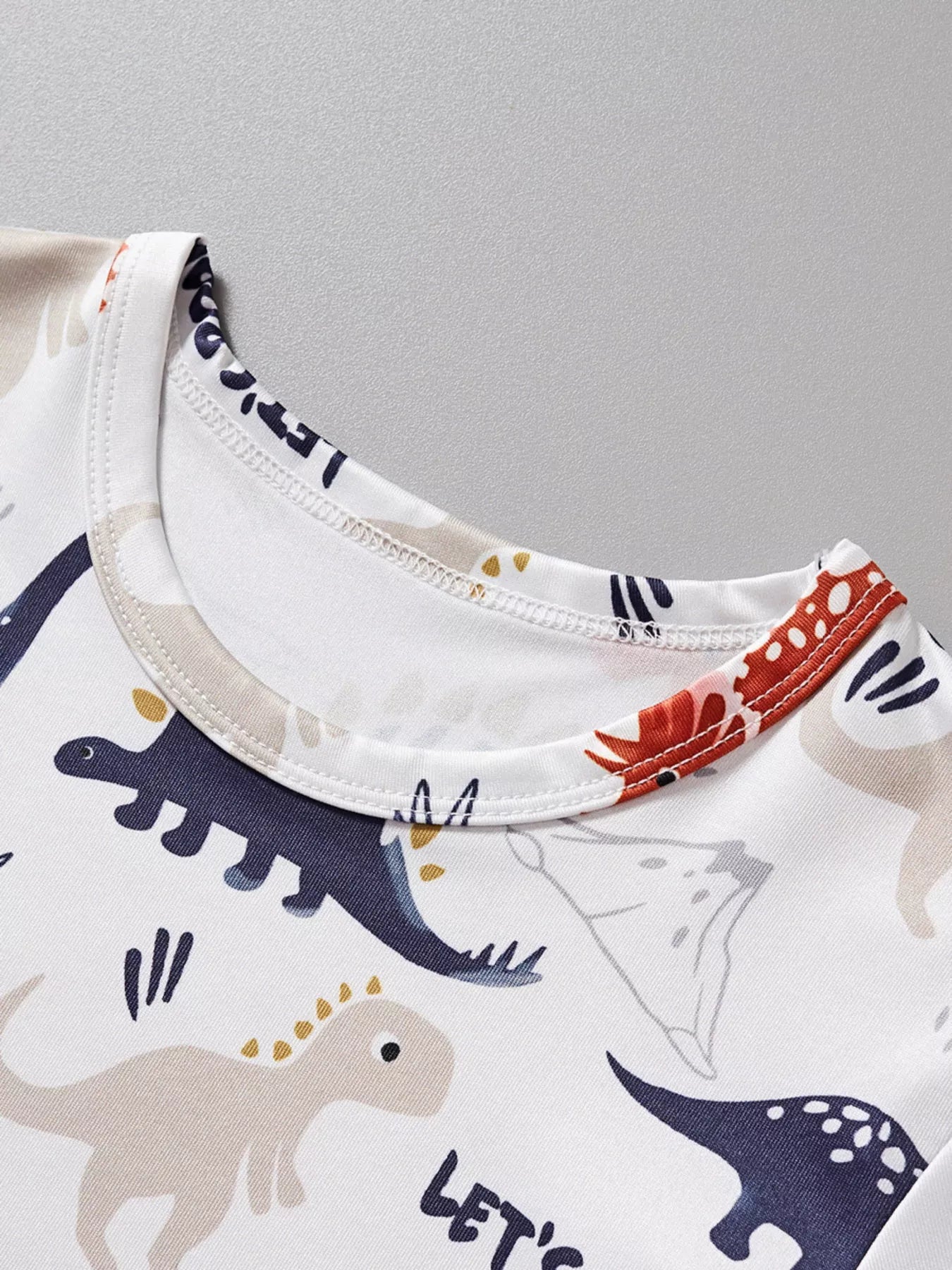 Children's Dinosaur Print Short Sleeve T-Shirt and Shorts Set