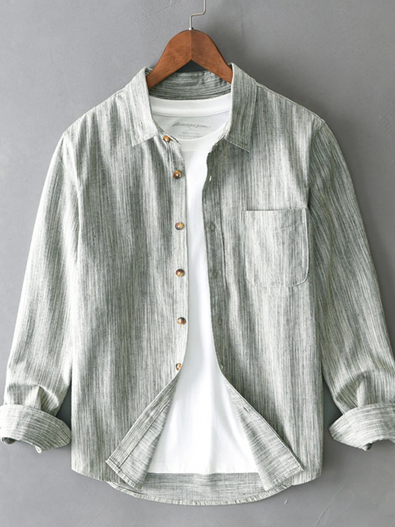 Men's Plus Size Button-Up Long Sleeve Shirt