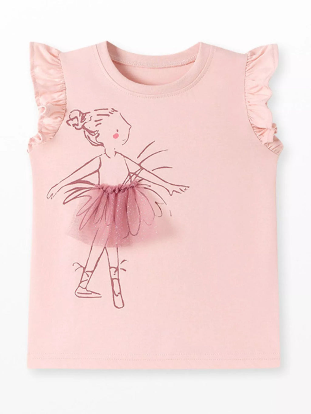 Children's Ballerina Ruffle Sleeve T-Shirt
