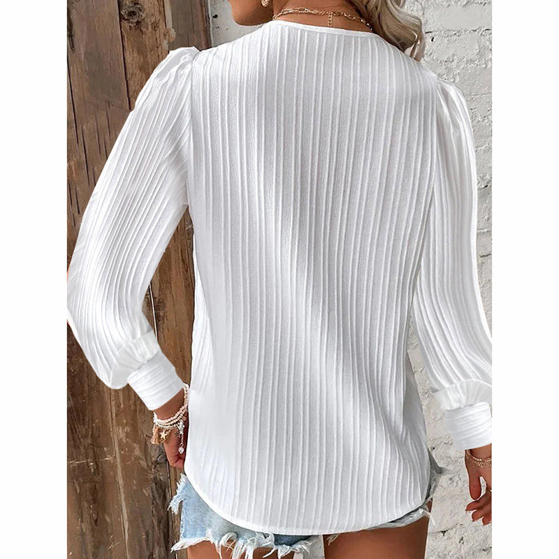 Women’s Lace-Trim V-Neck Blouse