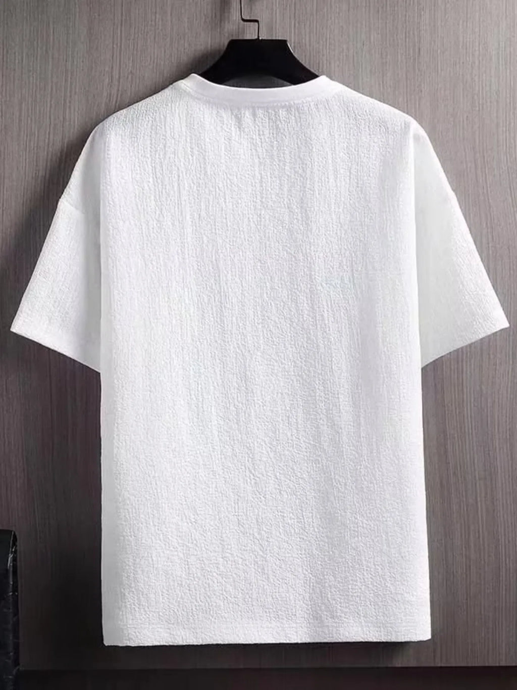 Men's Plus Size Textured Round Neck T-Shirt