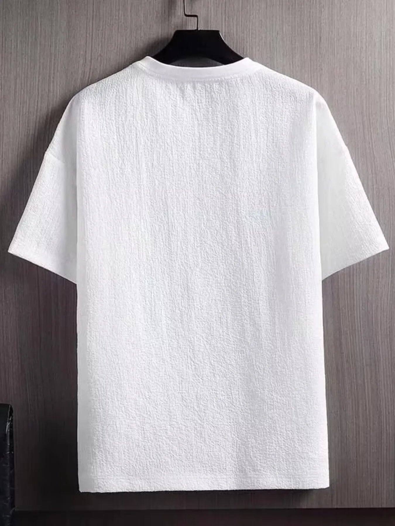 Men's Plus Size Textured Round Neck T-Shirt