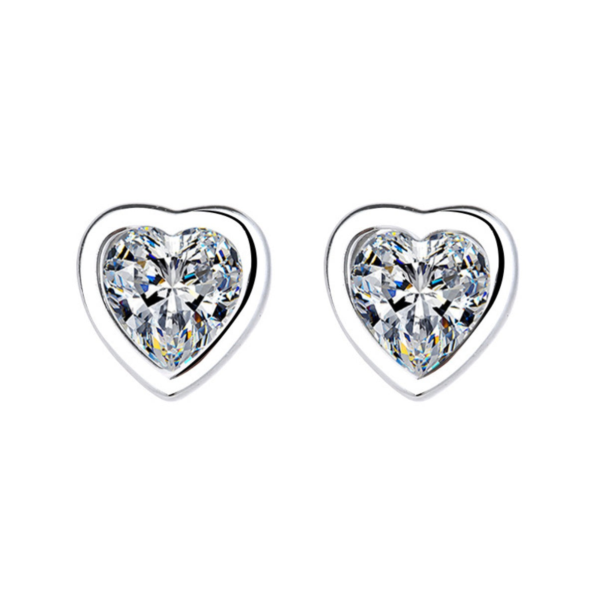 Heart-Shaped Stud Earrings