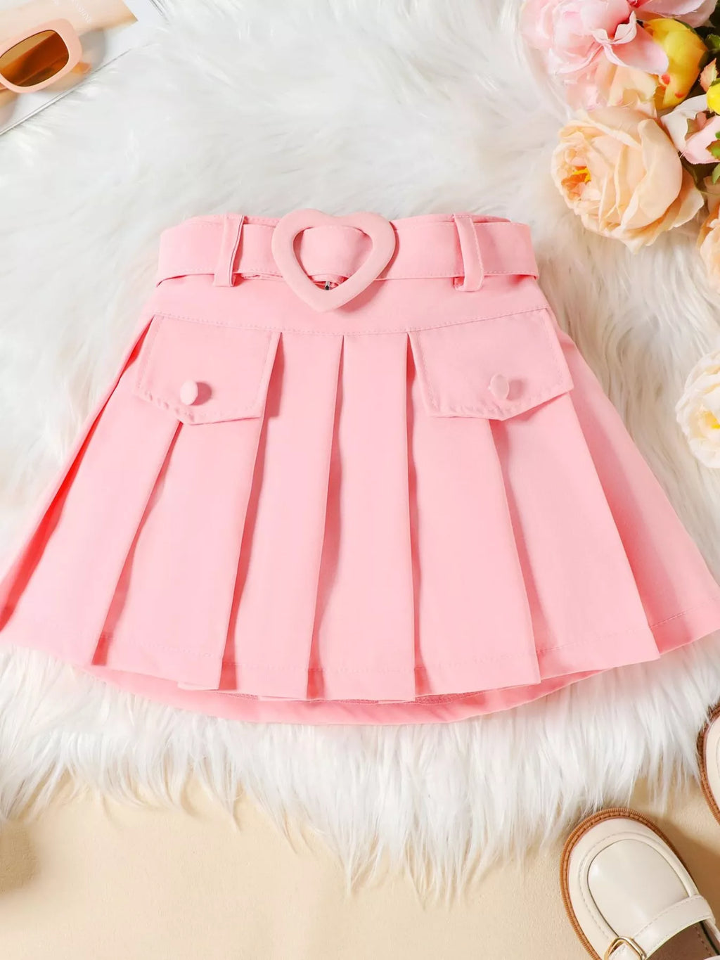 Children's Bowknot Vest & Pleated Skirt Set