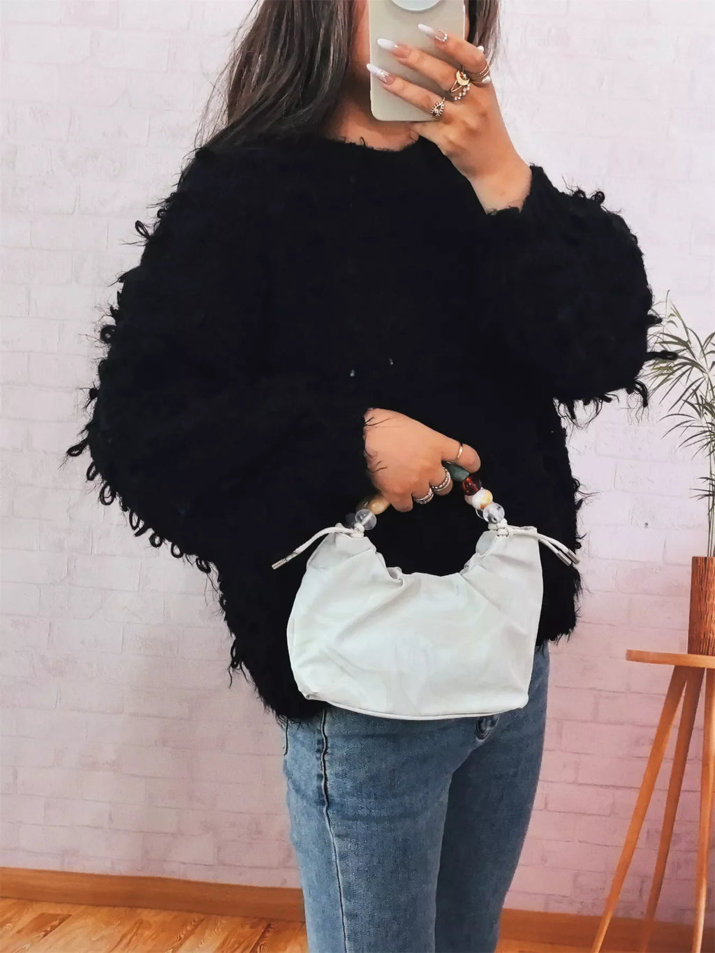 Chunky Round Neck Long Sleeve Sweater