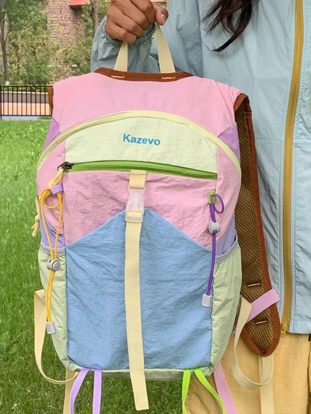 Lightweight Color Block Backpack Bag