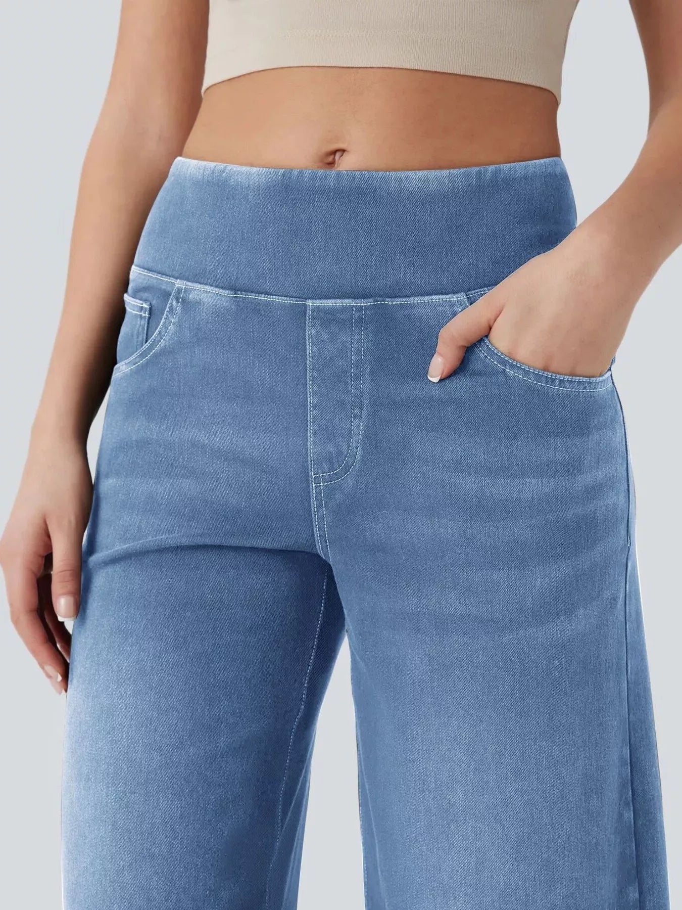 High-Waisted Wide Leg Jeans