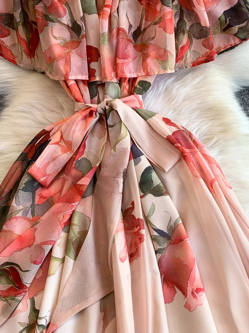 Floral Off-Shoulder A-Line Dress