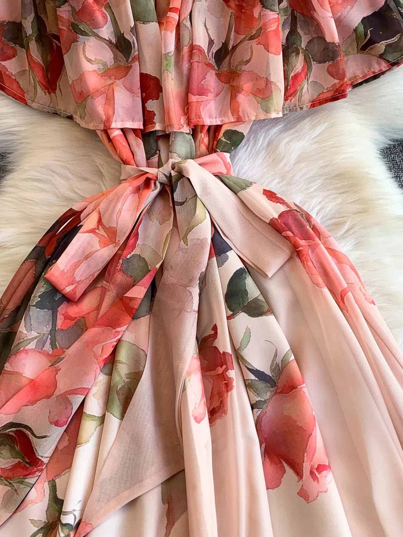 Floral Off-Shoulder A-Line Dress