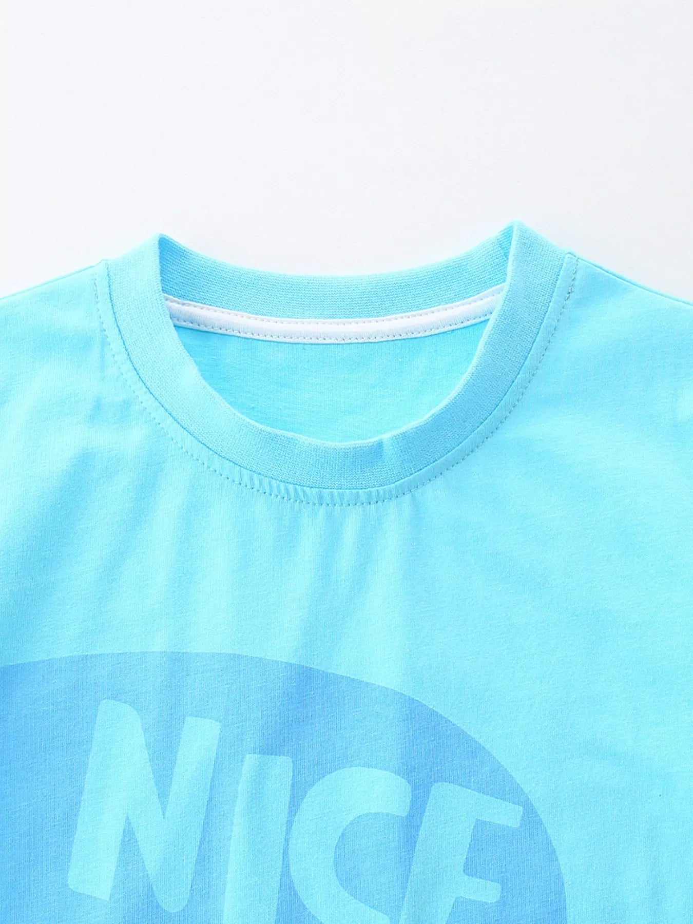 Children's Graphic Round Neck Tee and Shorts Set