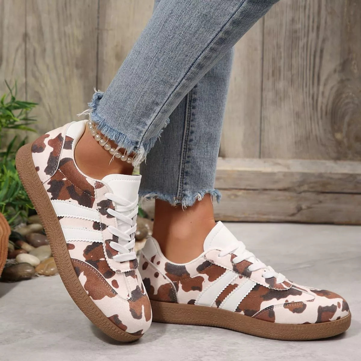 Cow Print Casual Sneakers