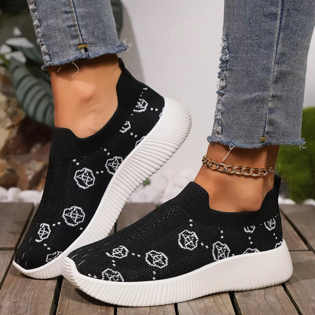 Mesh Round Toe Slip-Ons