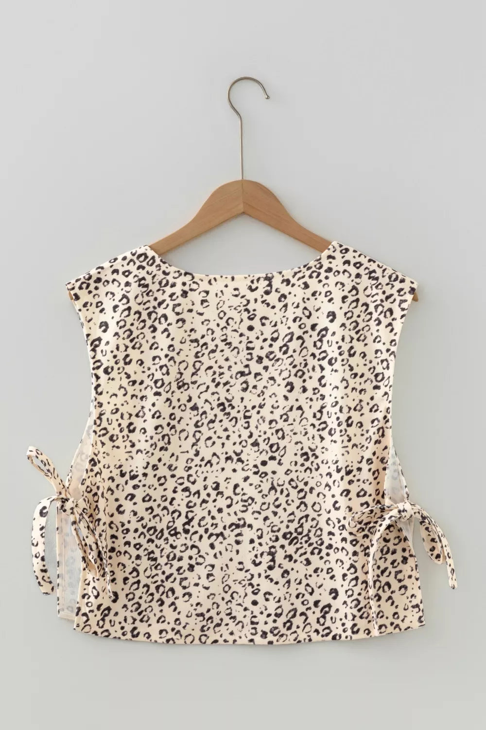 Knot Side Leopard Print Vest