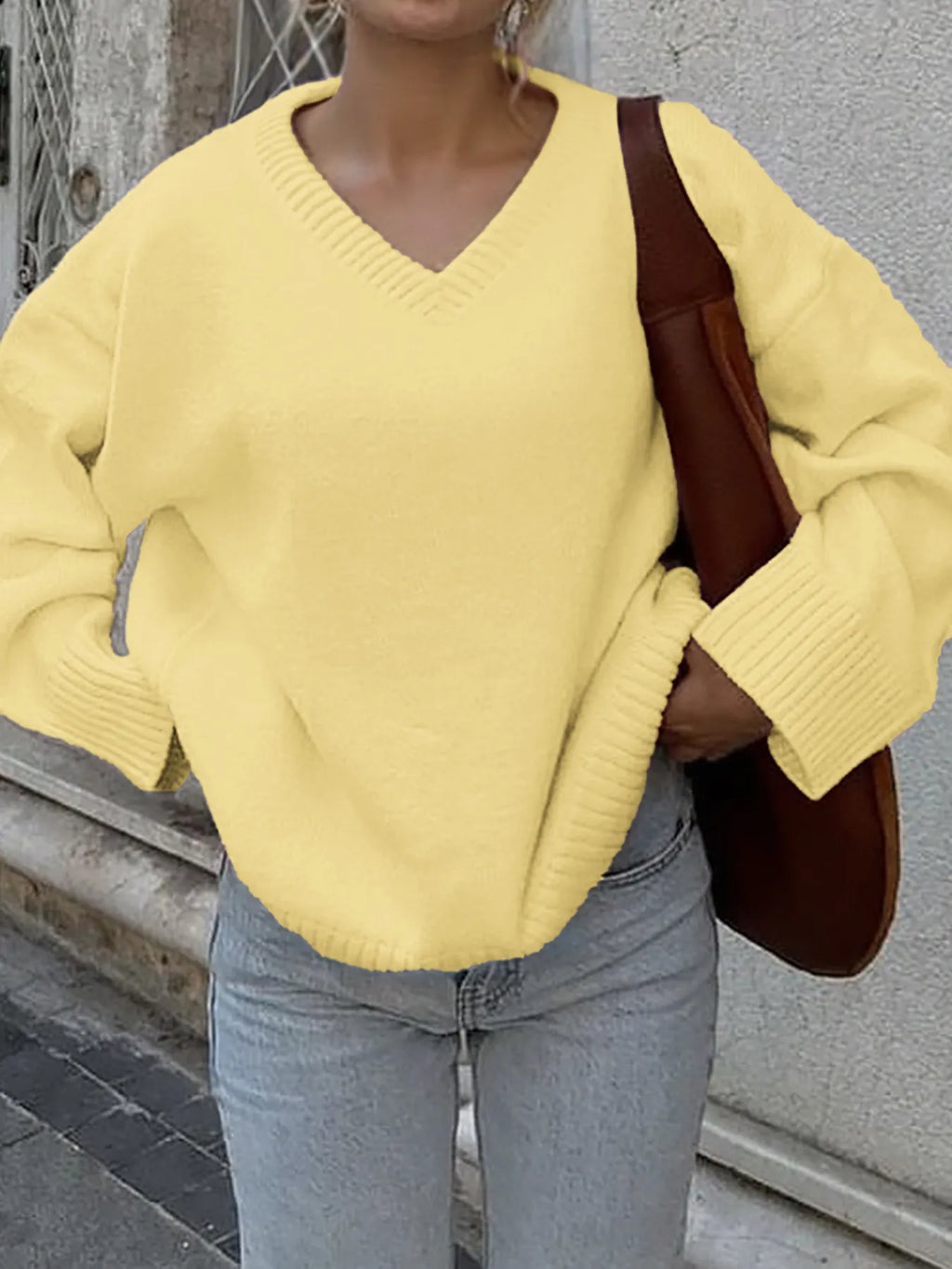 V-Neck Long Sleeve Sweater